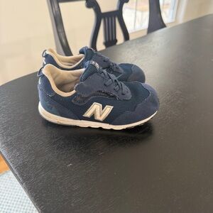 New Balance Kids' Blue and Cream Sneakers